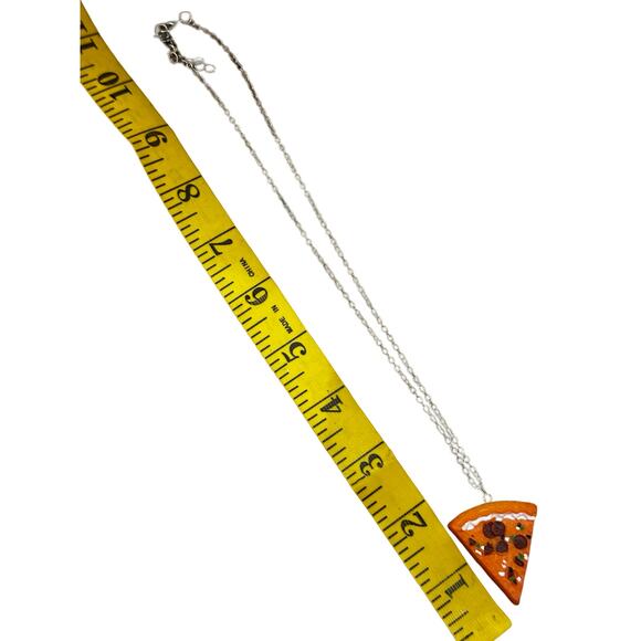 Slice of Pizza Resin Pendant Necklace - Picture 4 of 5